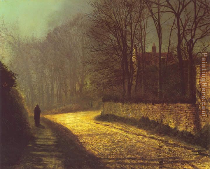 The Lovers painting - John Atkinson Grimshaw The Lovers art painting